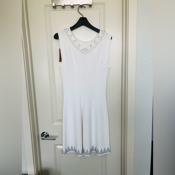 Alaia NWT White Studded Stretch Knit Dress sleeveless - Picture 10 of 10